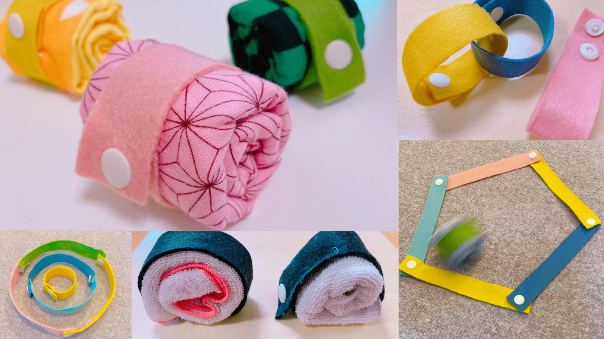 パチンととめるだけ！スナップボタンのおもちゃで指先を使って遊ぼう -縫わずに簡単！ママの手づくり布おもちゃ#５